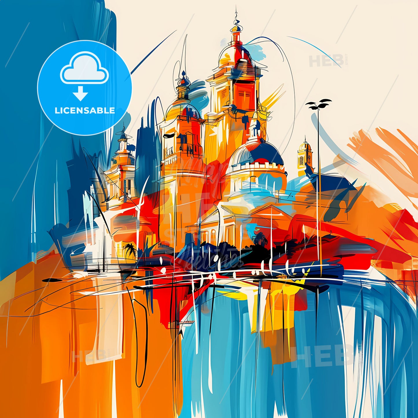 Vibrant Sioux Falls, South Dakota - A Painting Of A Building