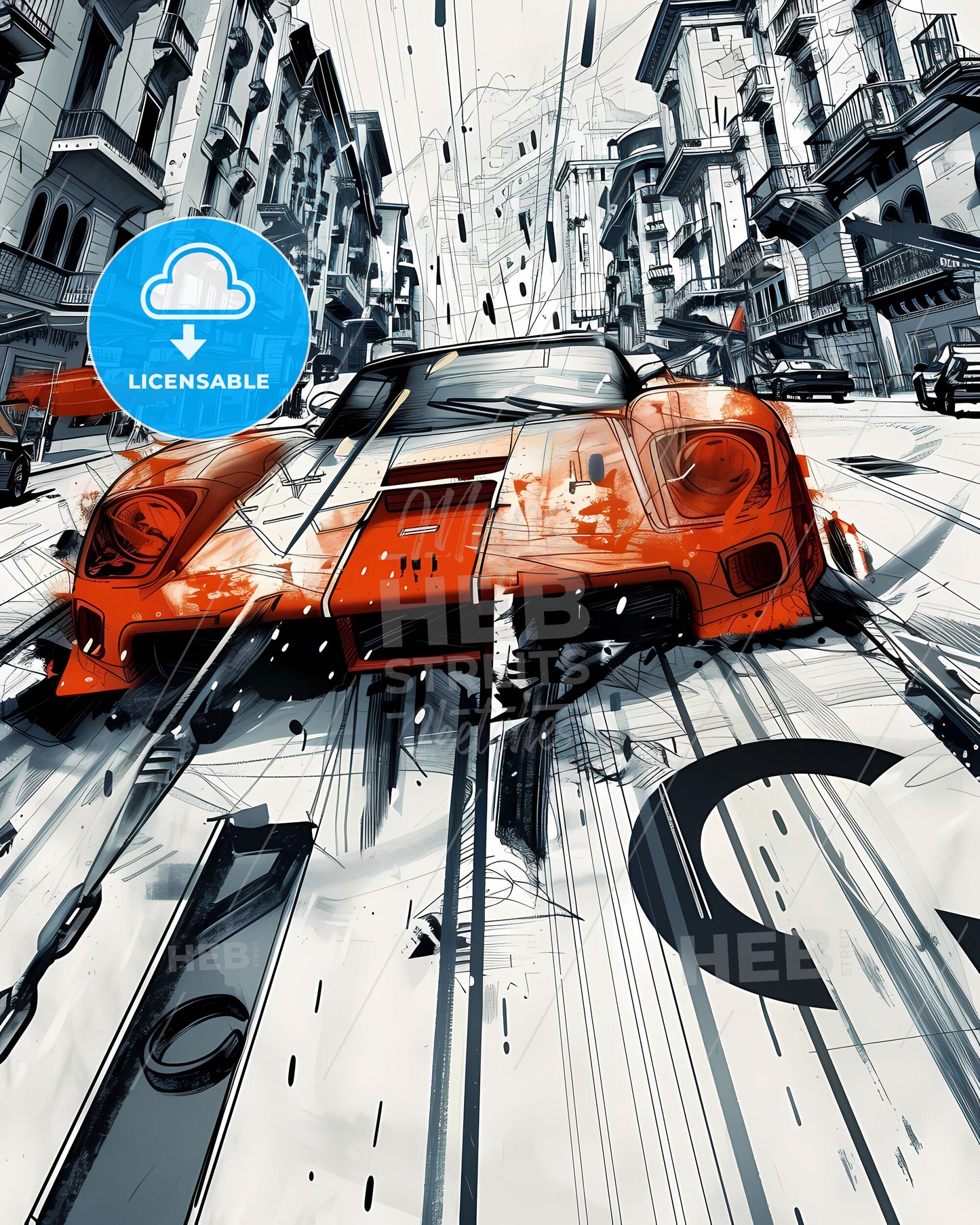 Pop Art Superheroes and Race Car Collage Painting