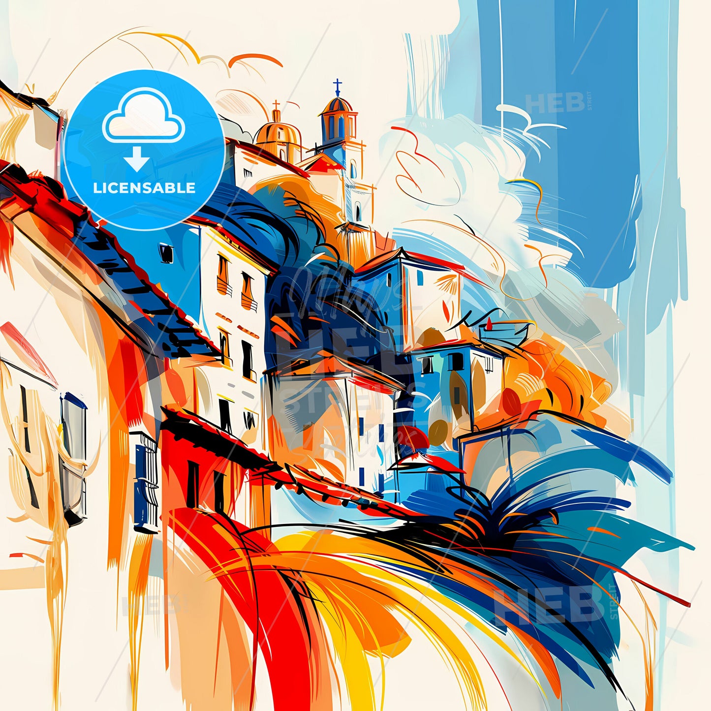 Vibrant Soacha, Colombia - A Painting Of A Town