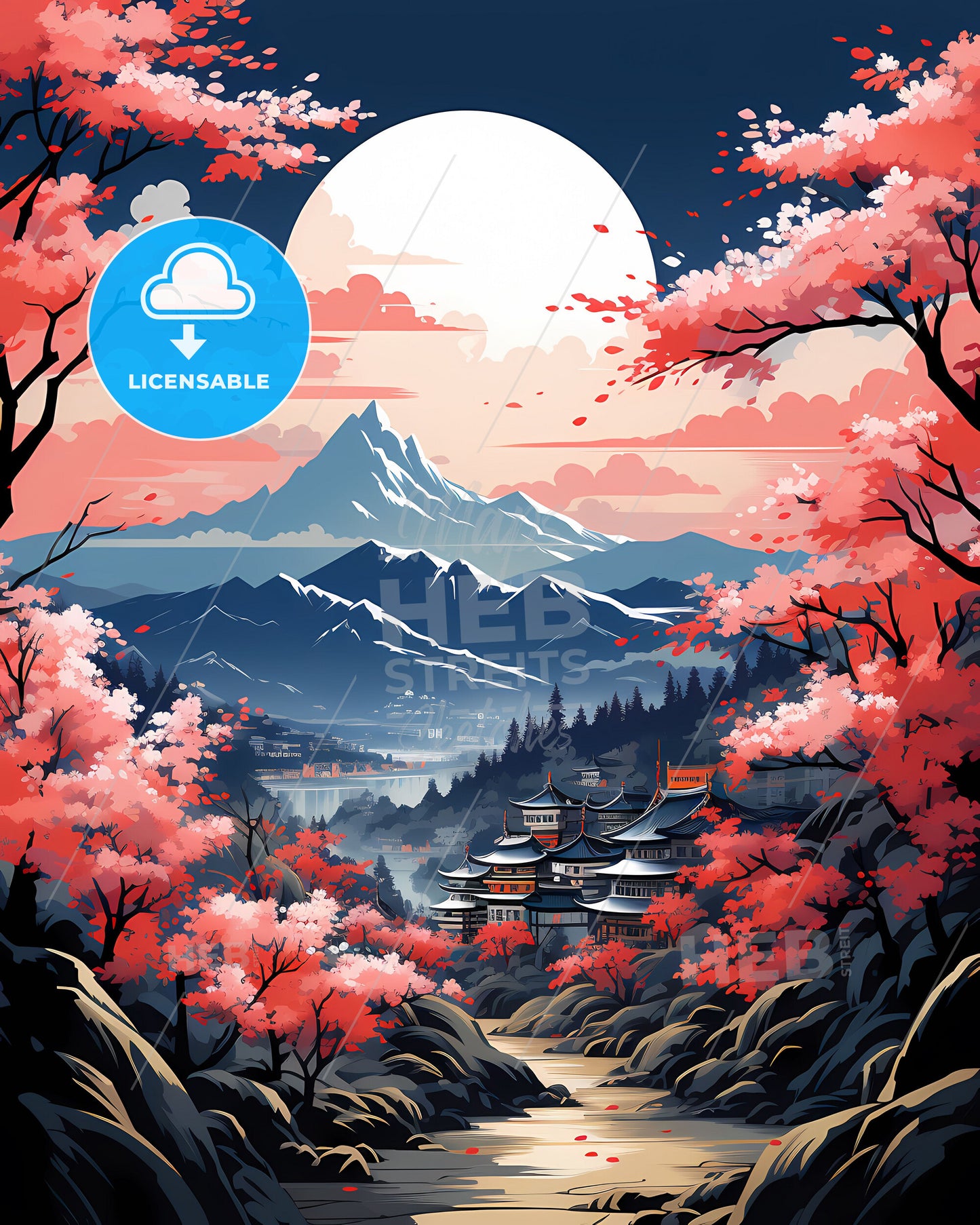 Vibrant Painting of Soledad Colombia Skyline Showcasing Mountains and Trees Capturing the Art