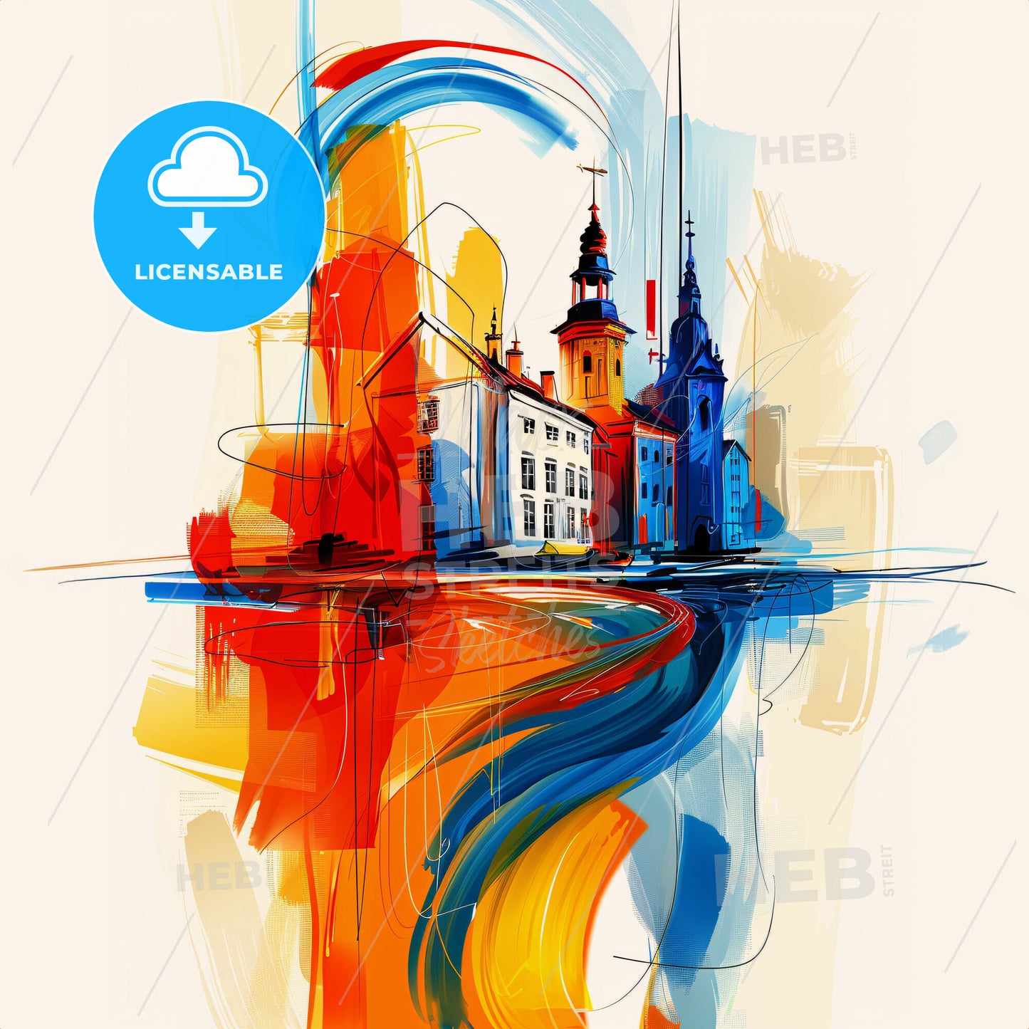 Vibrant Solihull, England - A Painting Of A Building