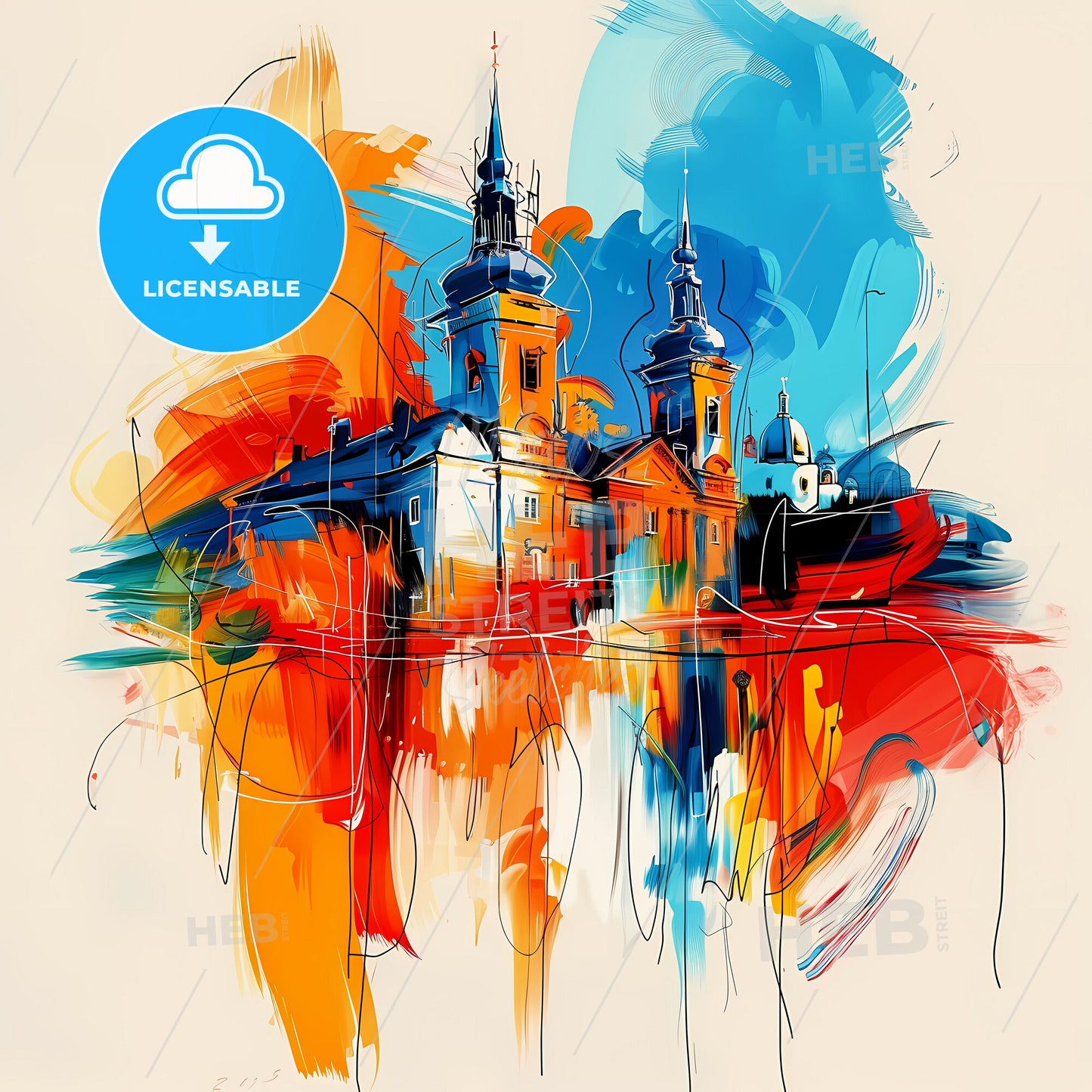 Vibrant Solingen, Germany - A Painting Of A Building