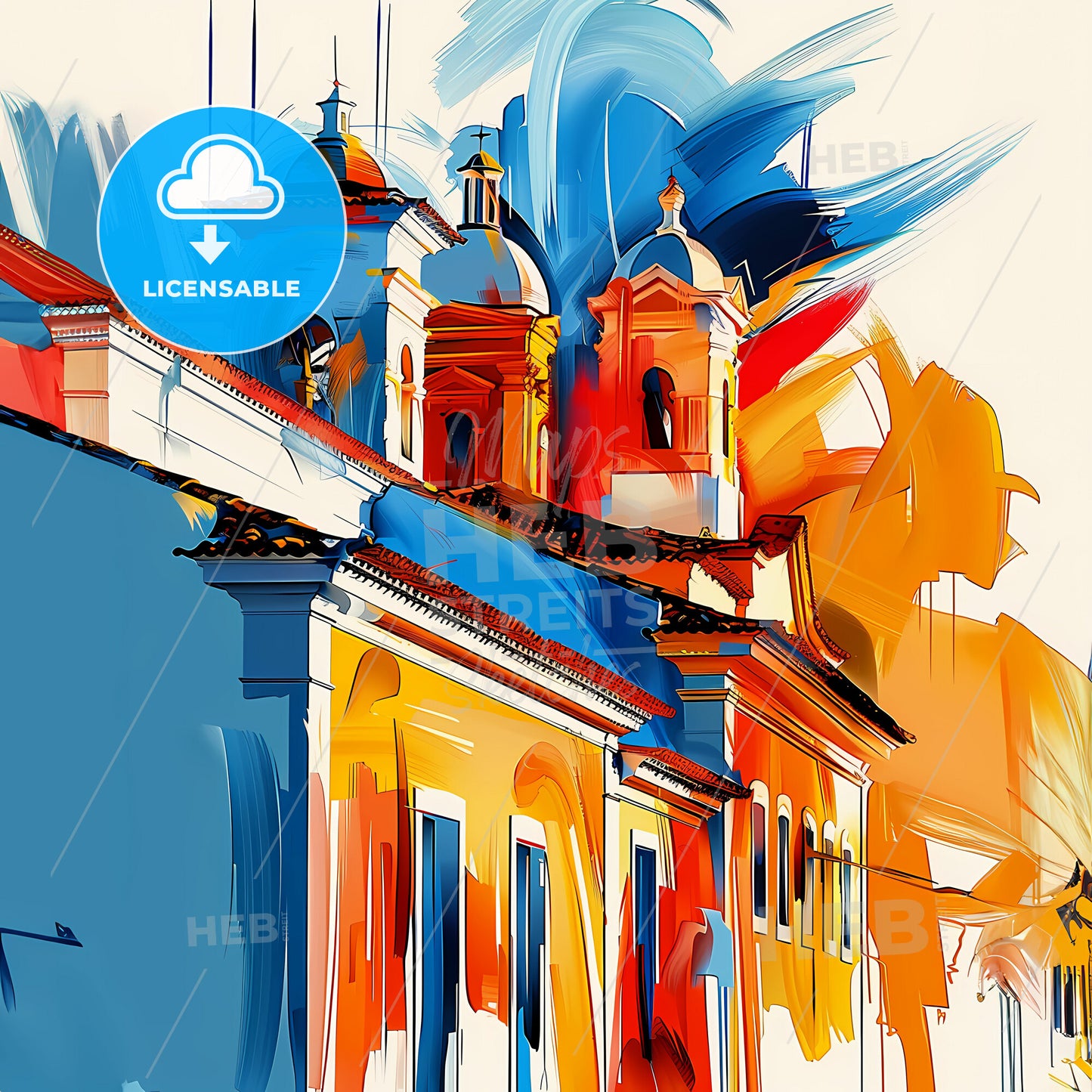 Vibrant Sorocaba, Brazil - A Colorful Painting Of A Building