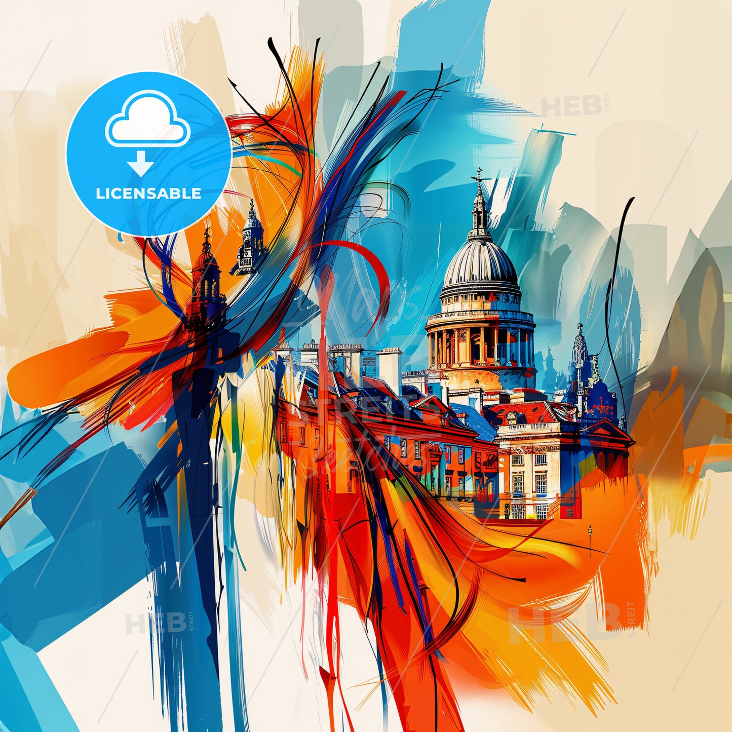 Vibrant Southampton, England - A Colorful Painting Of A Building