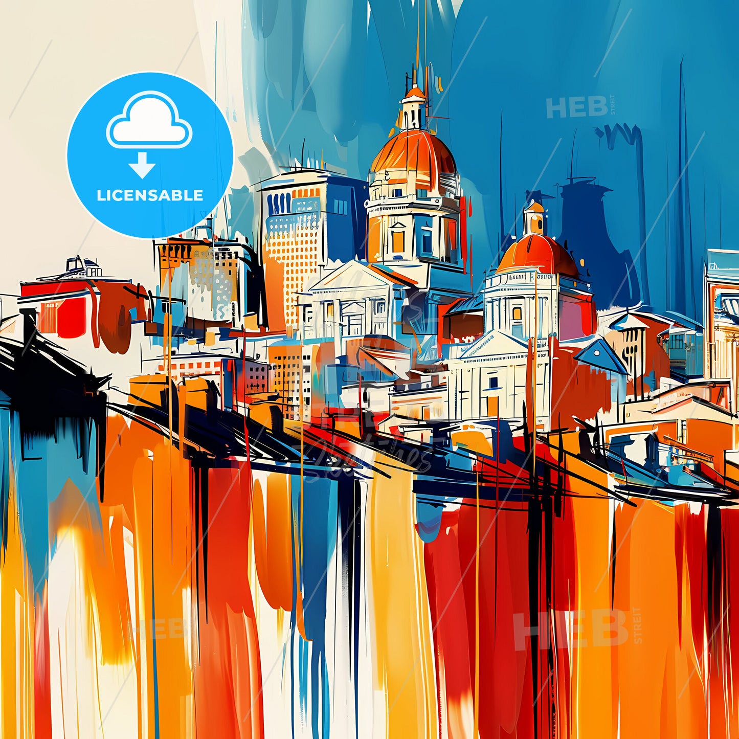 Vibrant Springfield, Massachusetts - A Painting Of A City