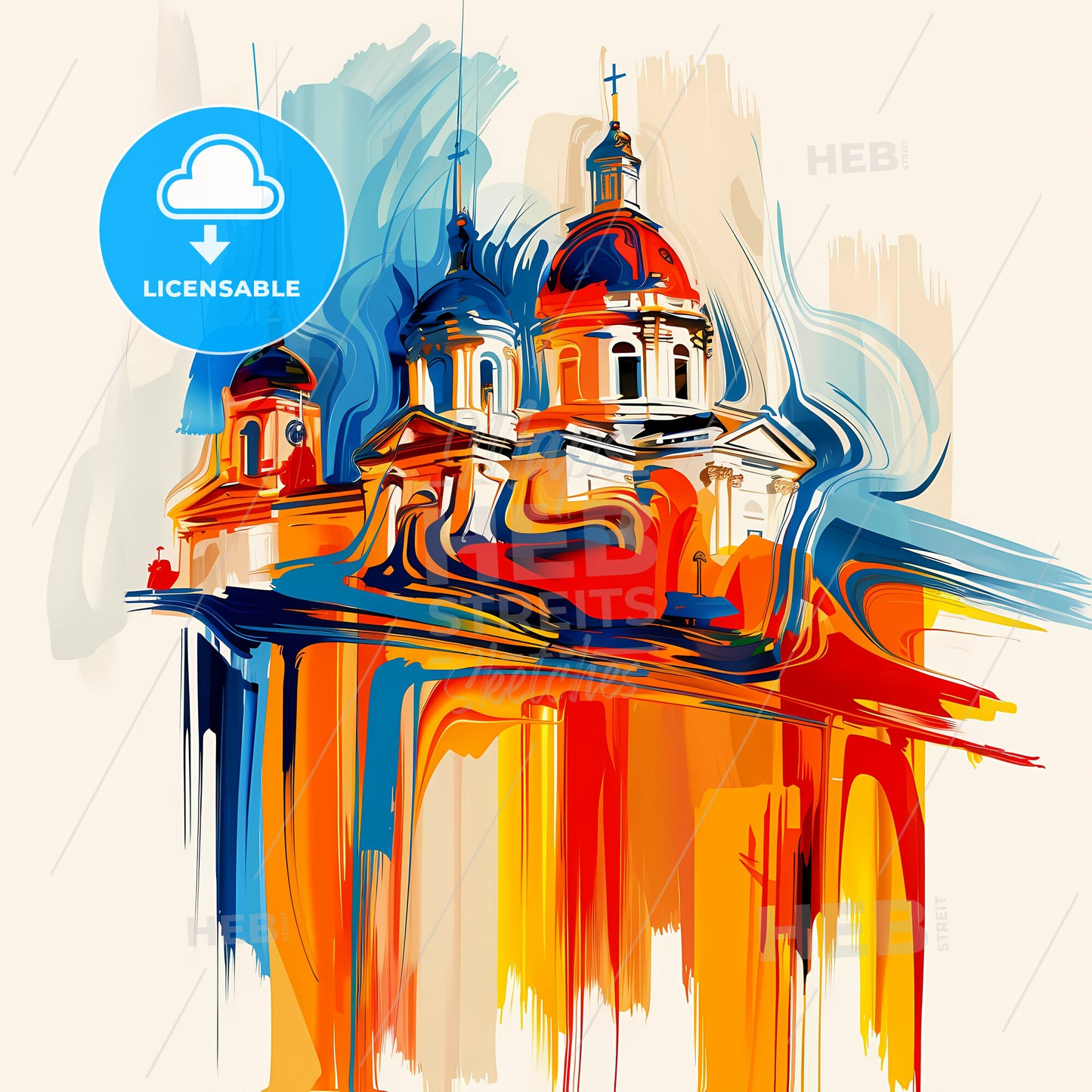 Vibrant Springfield, Missouri - A Painting Of A Building With A Colorful Background