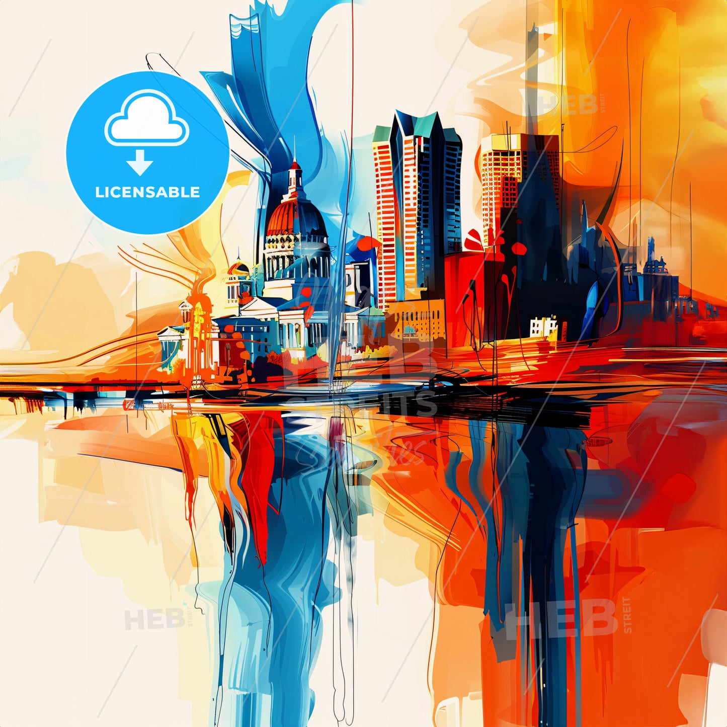 Vibrant St. Louis, Missouri - A Painting Of A City