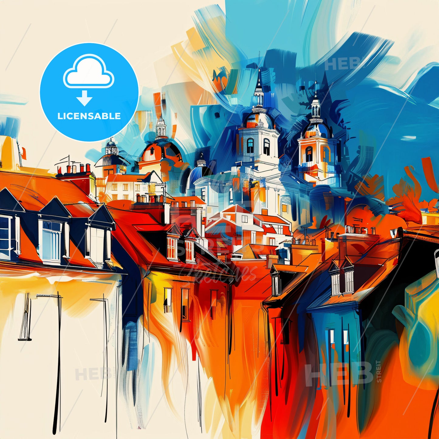 Vibrant Stevenage, England - A Painting Of A City