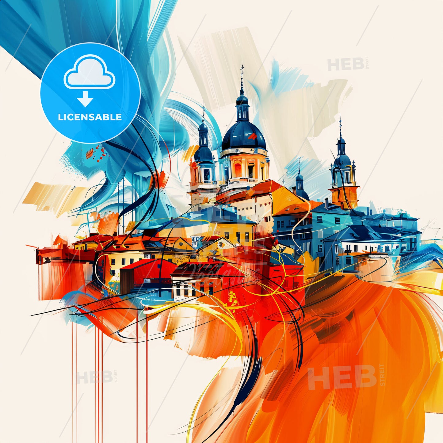 Vibrant Суботица, Serbia - A Painting Of A City