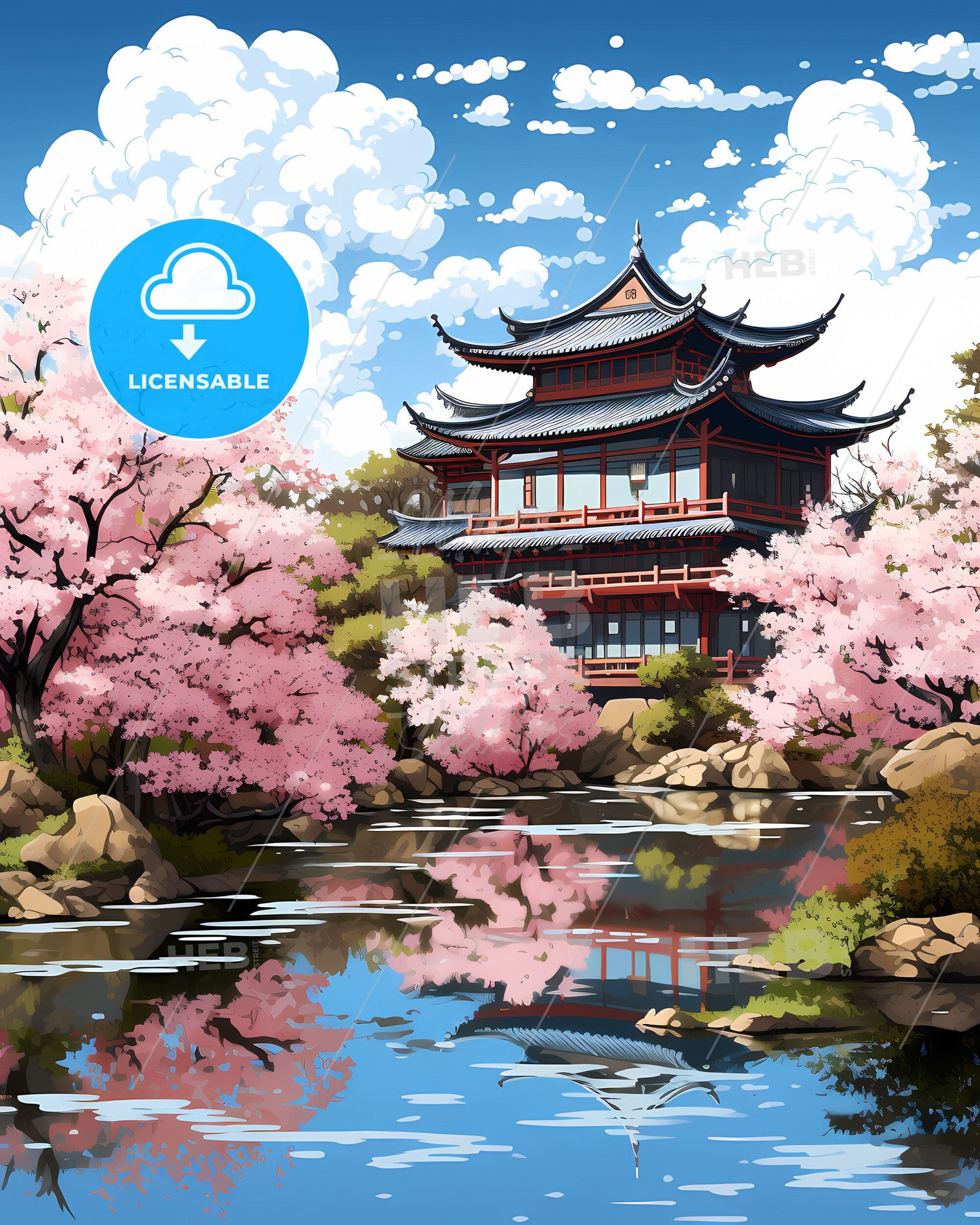 Suzhou Cityscape Landscape Artistic Painting Oriental Building Traditional Architecture