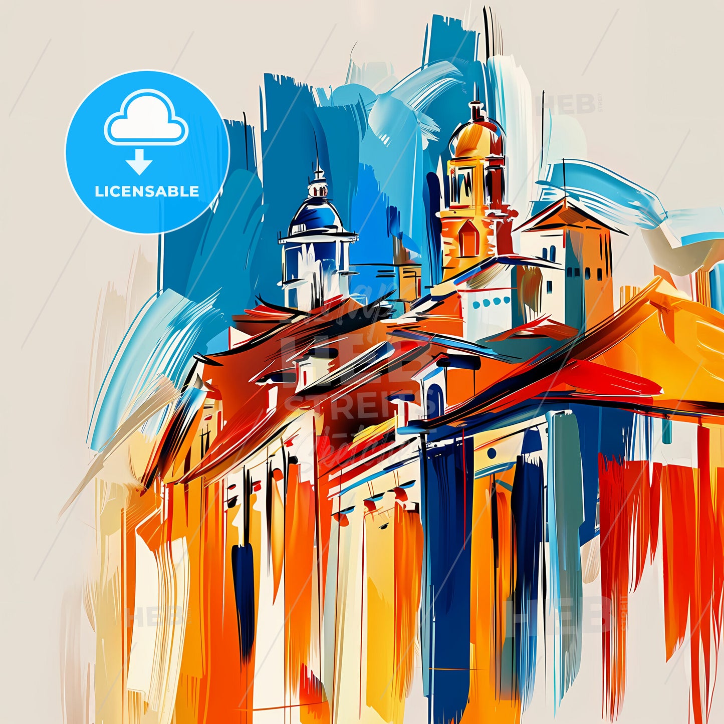 Vibrant Tainan, Taiwan - A Painting Of A Building