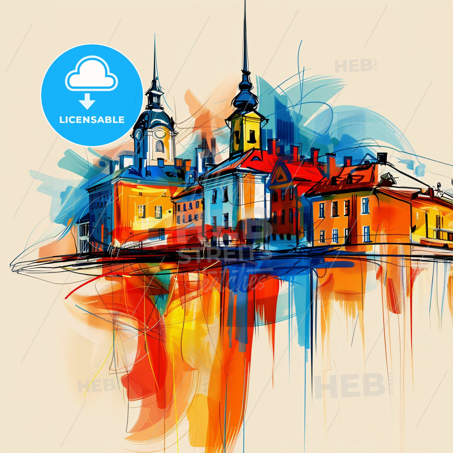 Vibrant Tampere, Finland - A Colorful Painting Of A City