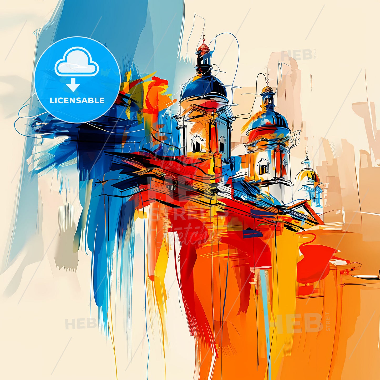 Vibrant Tampere, Finland - A Painting Of A Building With Colorful Paint