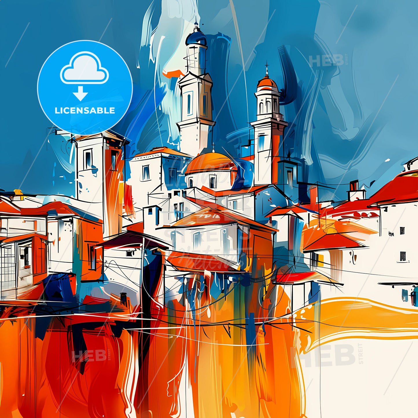 Vibrant Tartus, Syria - A Painting Of A City