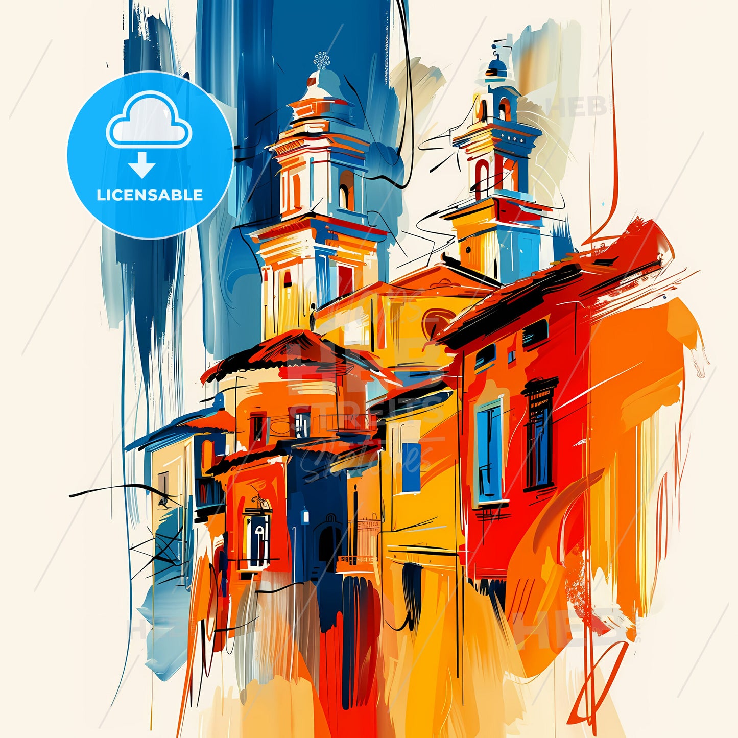 Vibrant Tartus, Syria - A Painting Of A Building