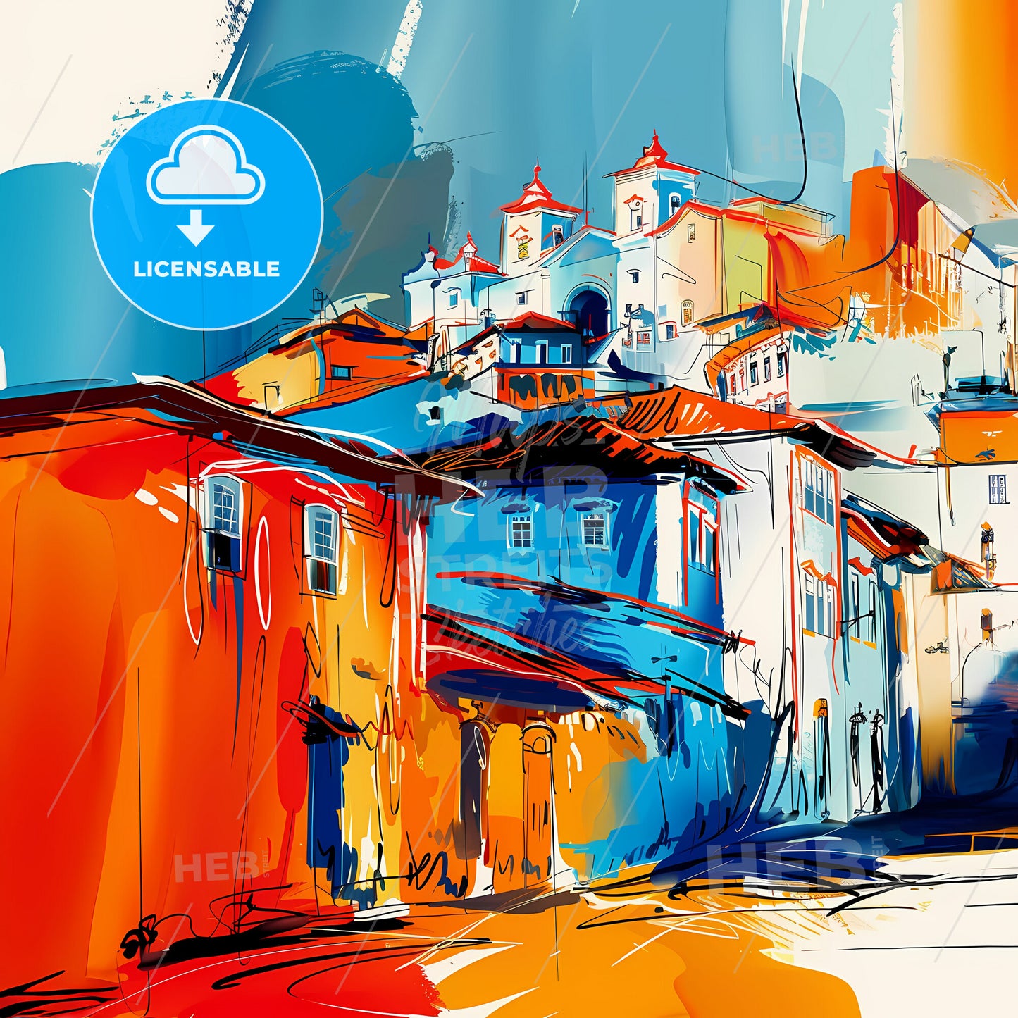 Vibrant Teresina, Brazil - A Colorful Painting Of Buildings