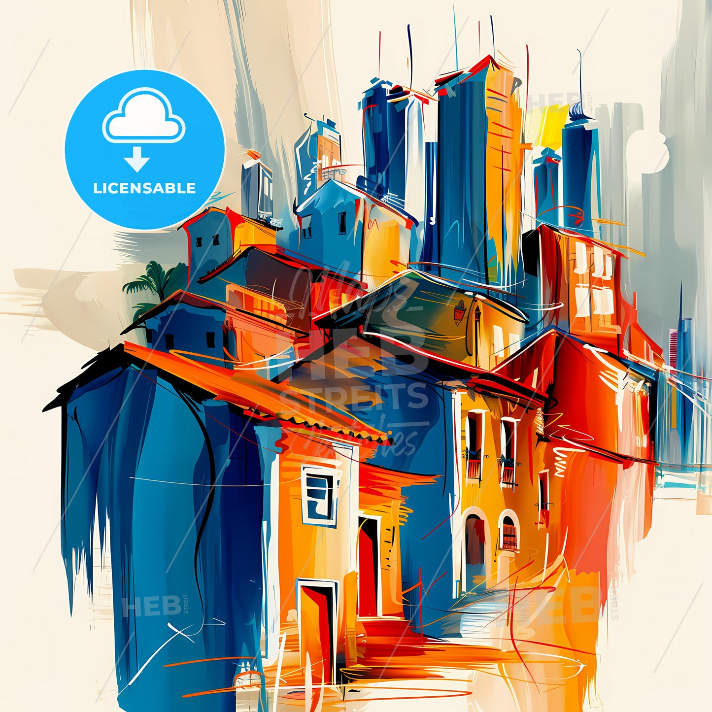 Vibrant Teresina, Brazil - A Painting Of Buildings And Towers