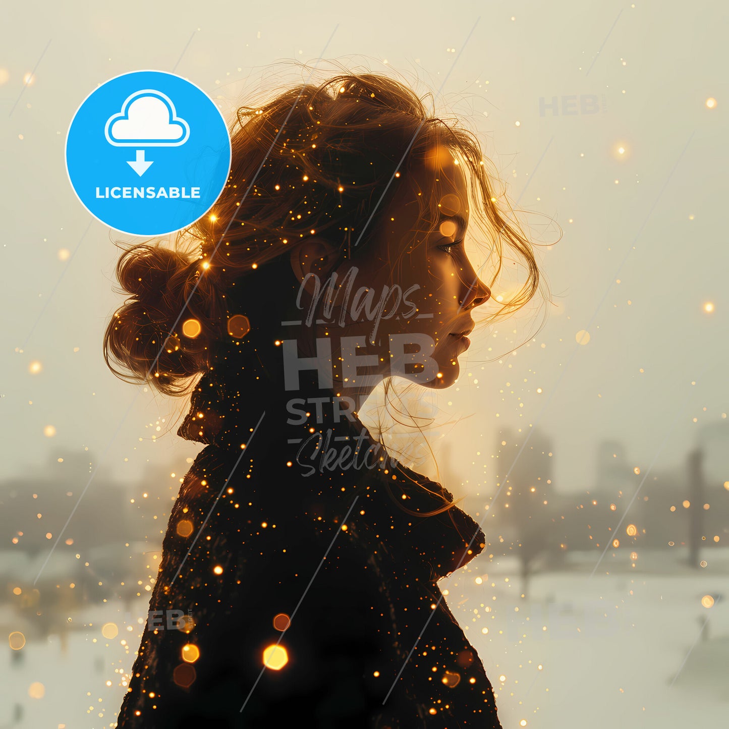 The Geometry of Emotion: Shapes and Feelings - A woman standing in the snow