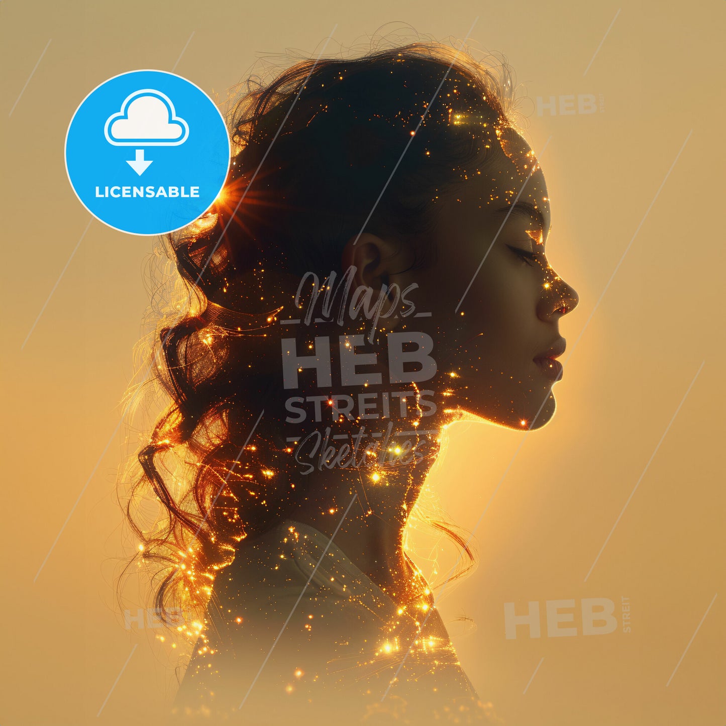 The Ripple Effect: Movement in Stillness - A woman with glowing hair