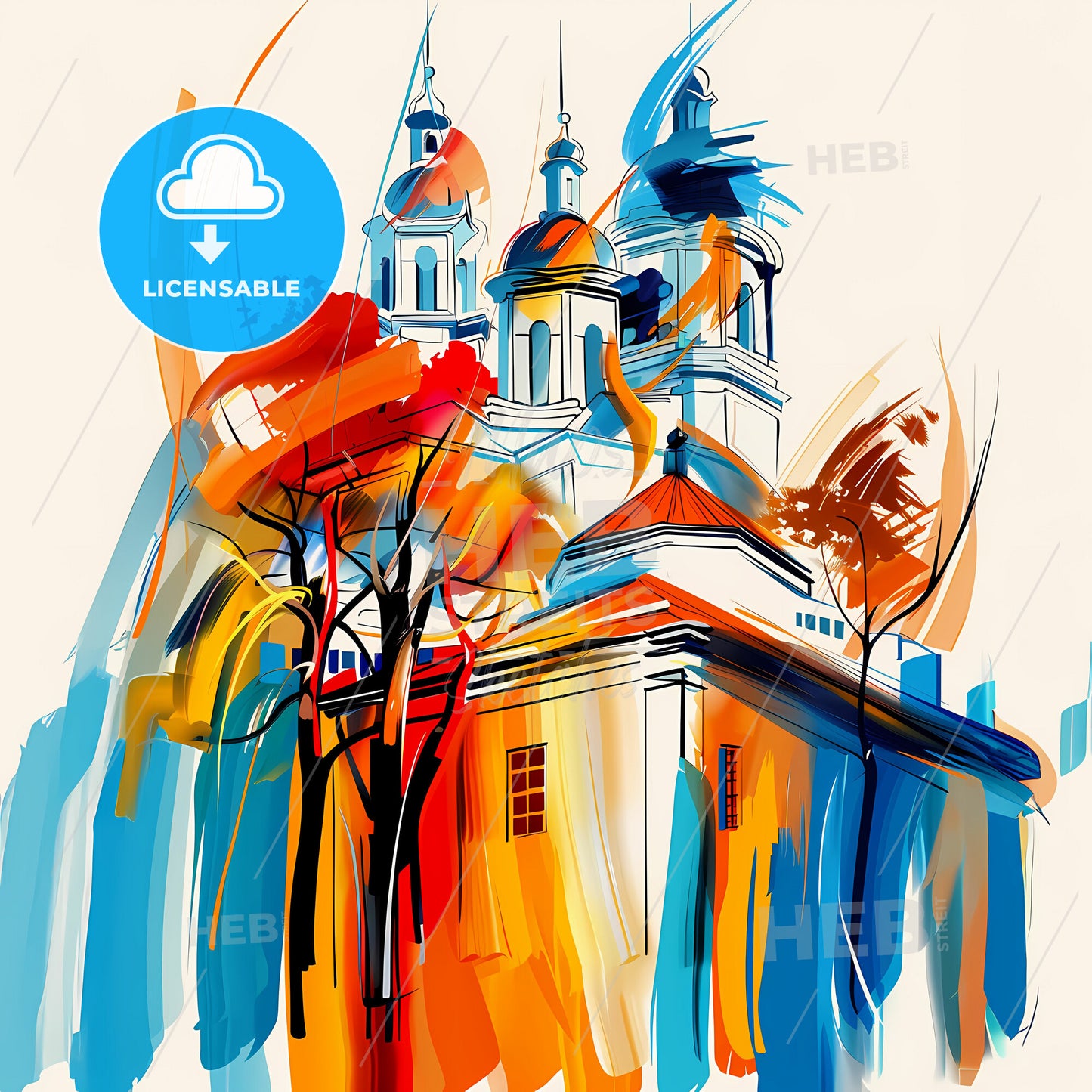 Vibrant Thousand Oaks, California - A Painting Of A Building With Colorful Paint