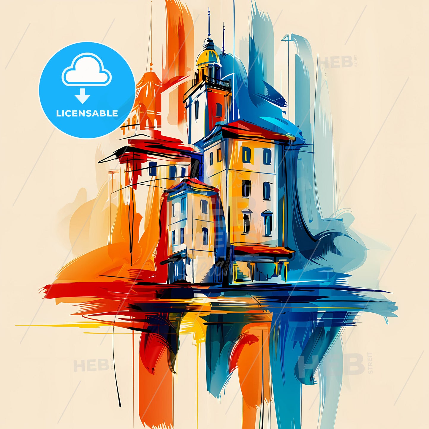 Vibrant Thousand Oaks, California - A Painting Of A Building