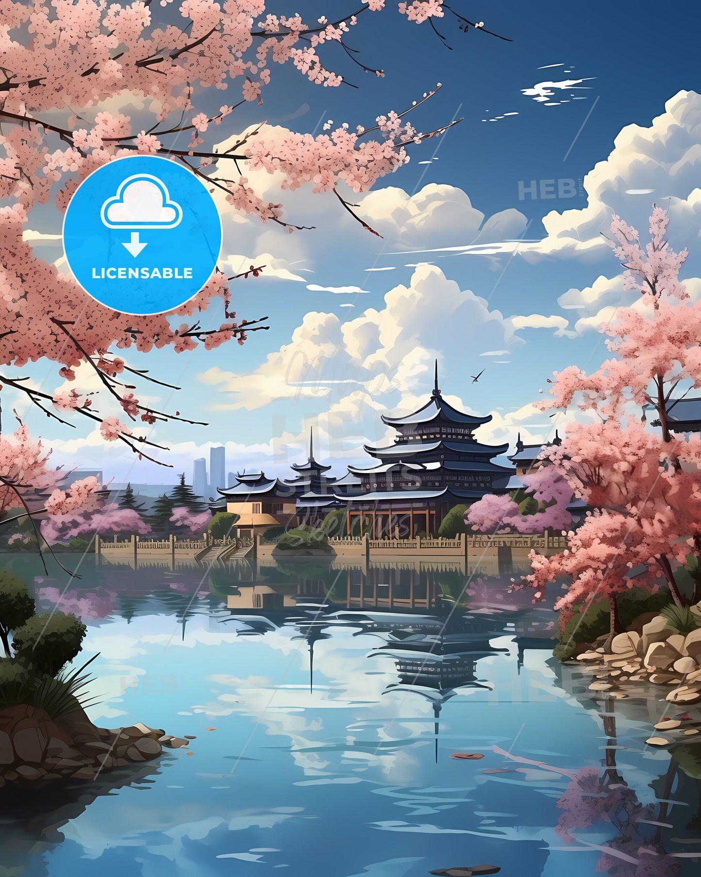 Tianjin Skyline Chinese City Artwork Painting Travel Tourist Art Cityscape Building Watercolor