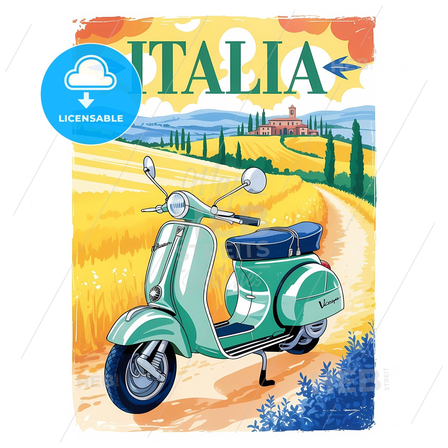 Timeless Tuscany: Vintage Vespa Adventure in Golden Hills