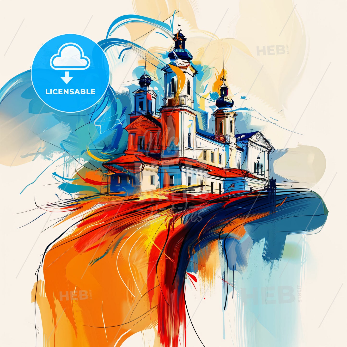 Vibrant Tiraspol, Moldova - A Painting Of A Building