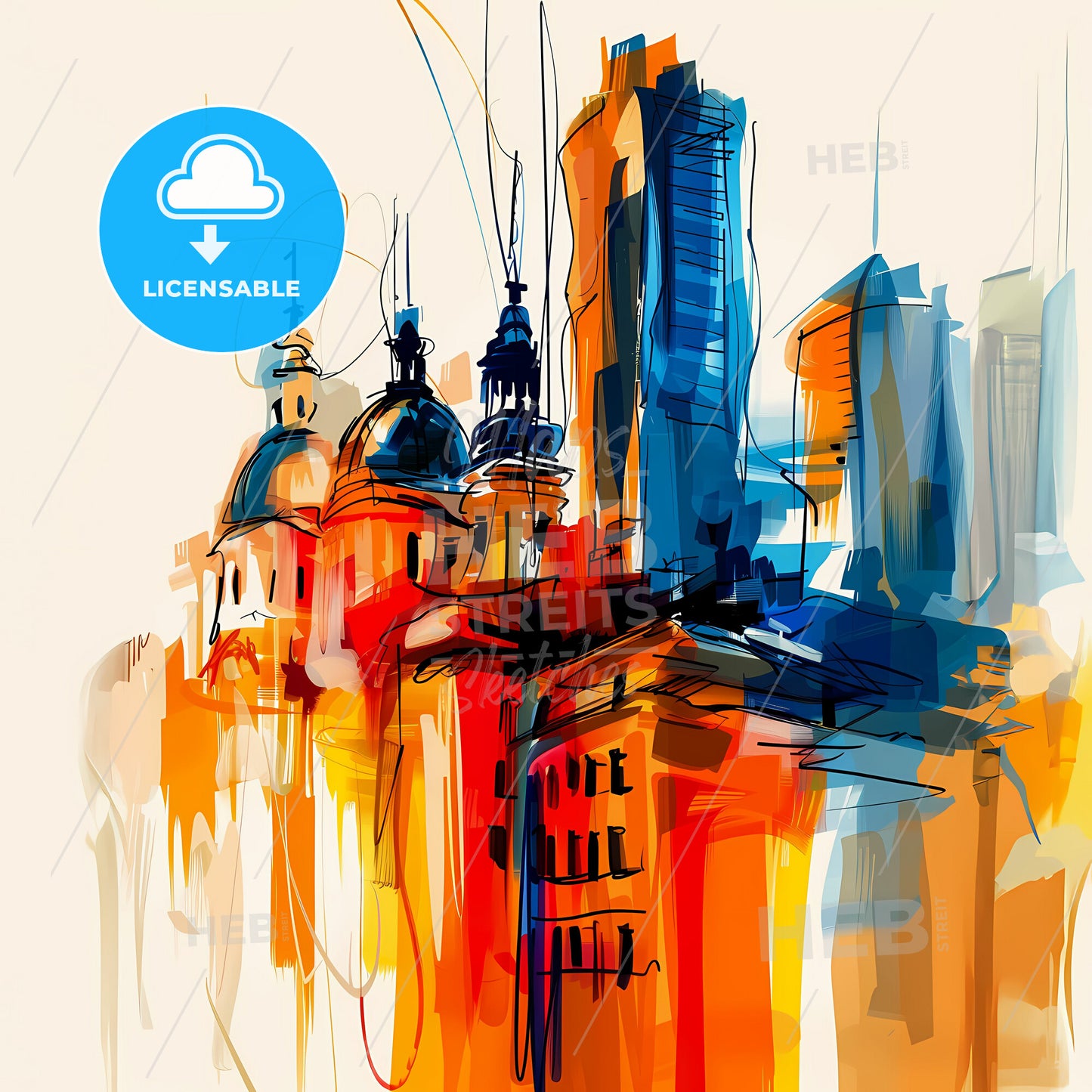 Vibrant Tokyo, Japan - A Painting Of A City