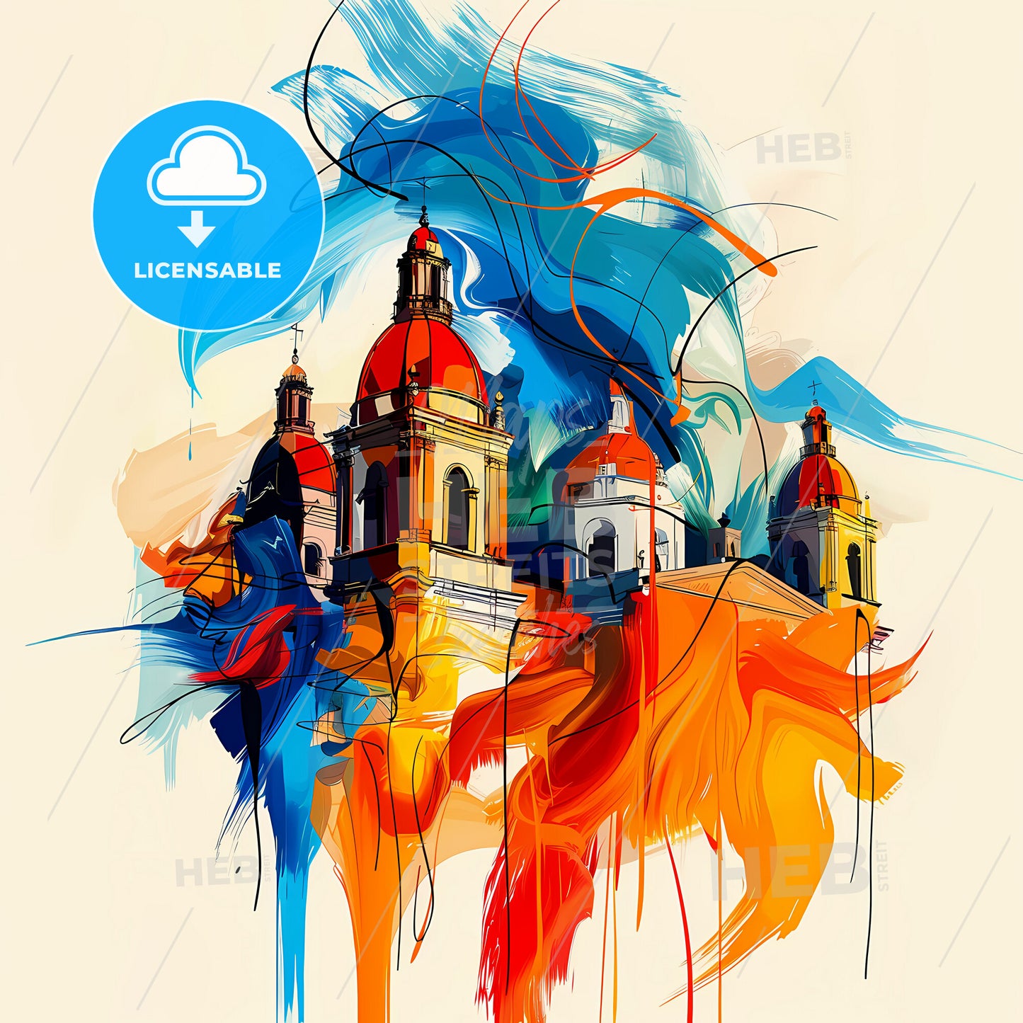 Vibrant Tonalá, Mexico - A Colorful Painting Of A Building