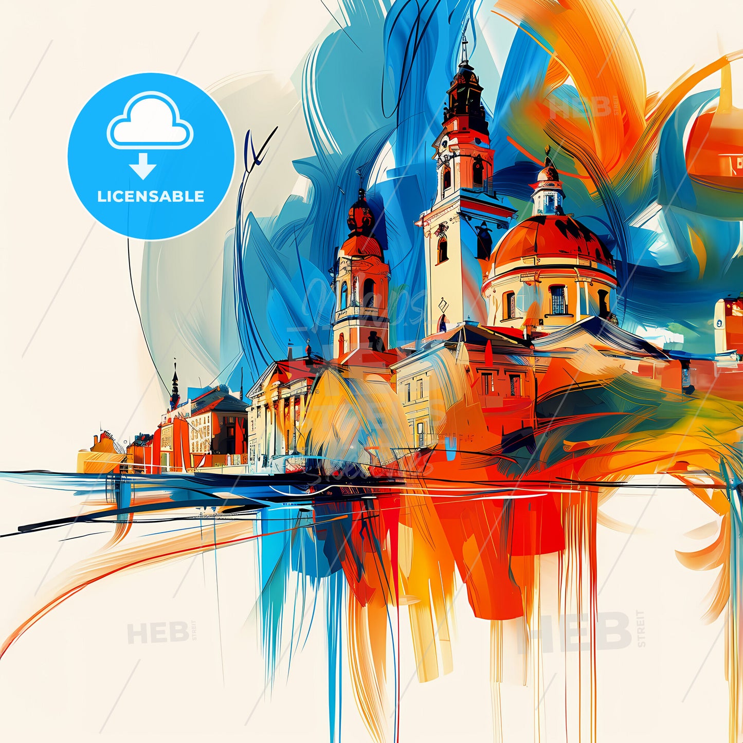 Vibrant Toruń, Poland - A Painting Of A Building With Colorful Paint