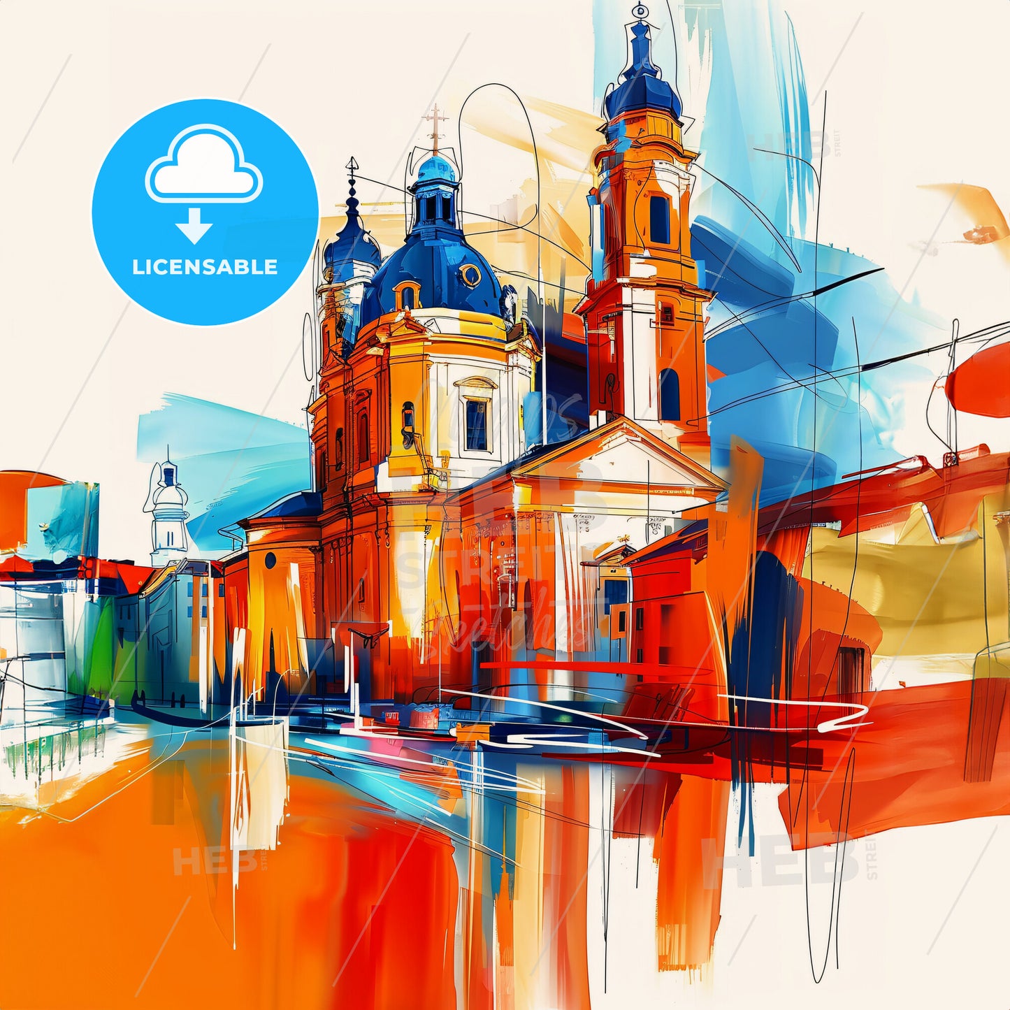 Vibrant Trier, Germany - A Painting Of A Building