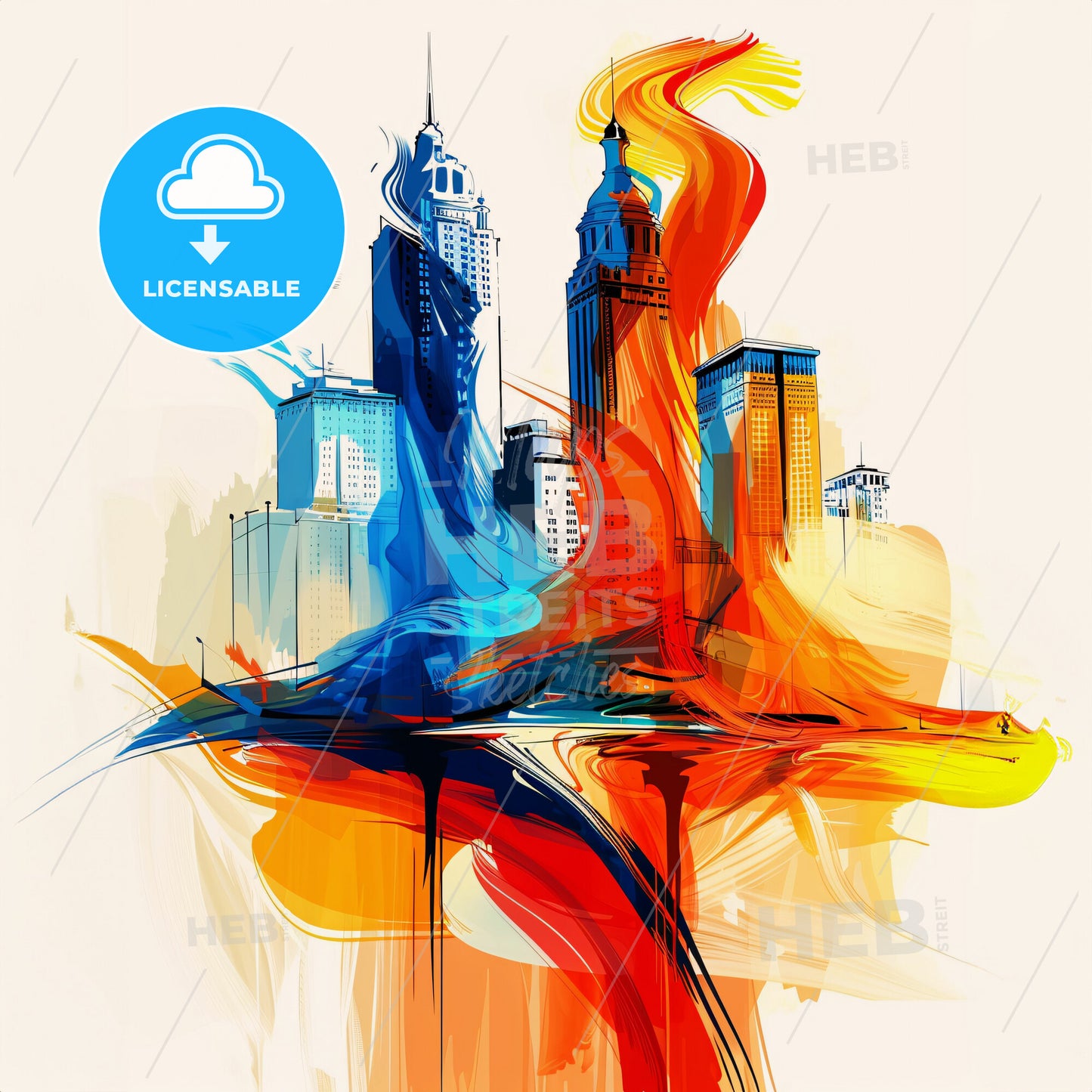 Vibrant Tulsa, Oklahoma - A Colorful Cityscape With A Flame