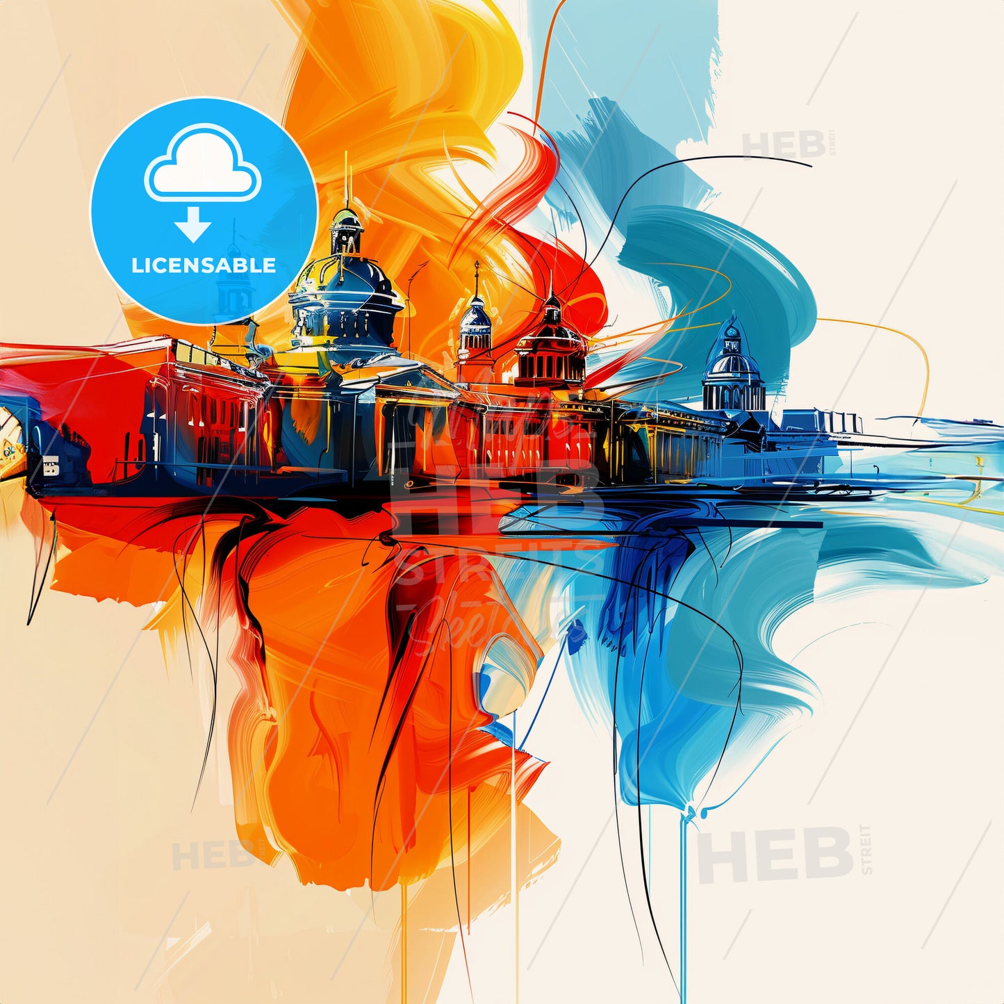 Vibrant Уфа, Russia - A Painting Of A Building With Colorful Paint