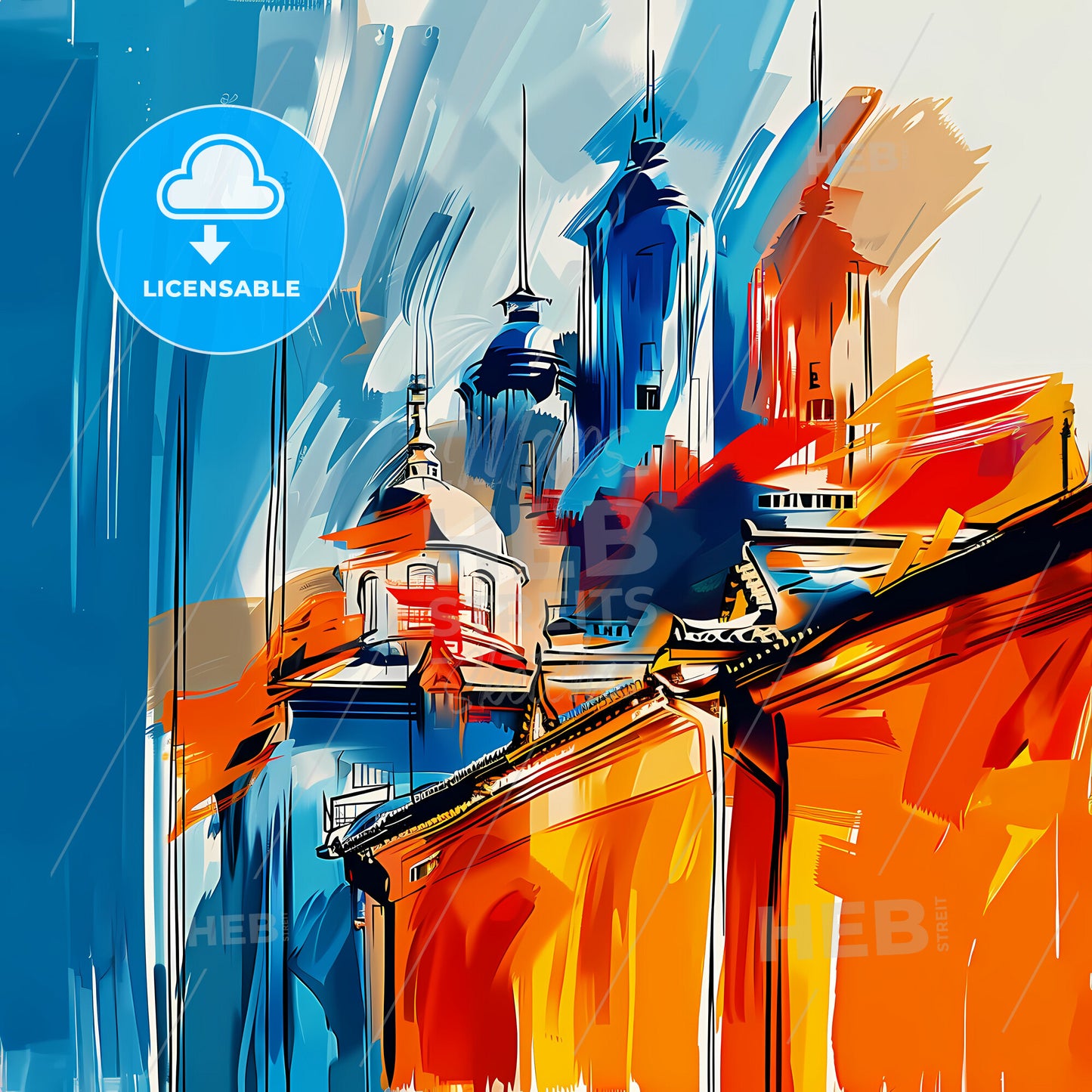 Vibrant Ulsan, South Korea - A Painting Of A Building