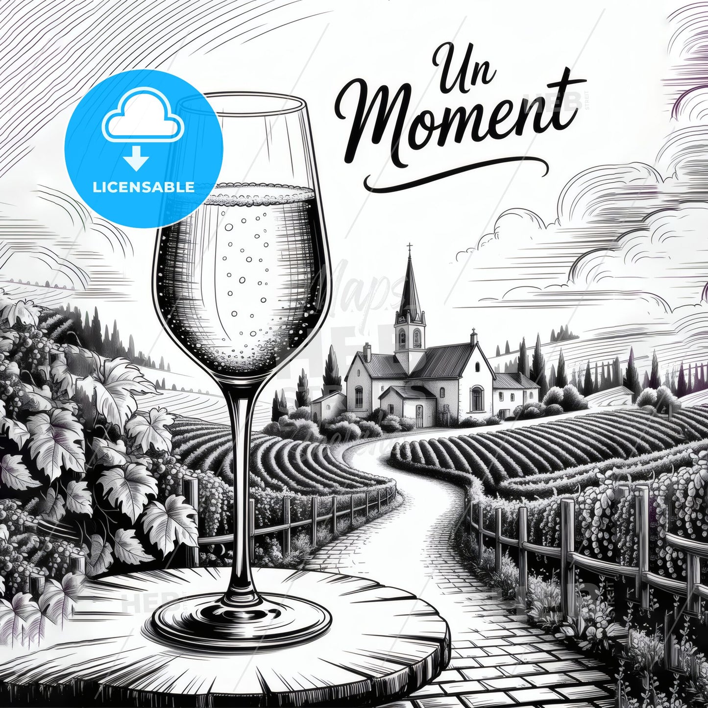 Un Moment: Celebrate Life with Sparkling Wine Over Scenic Vineyard Views.