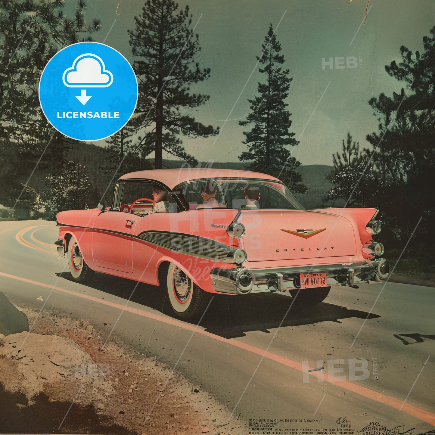 A Pink Car On A Road