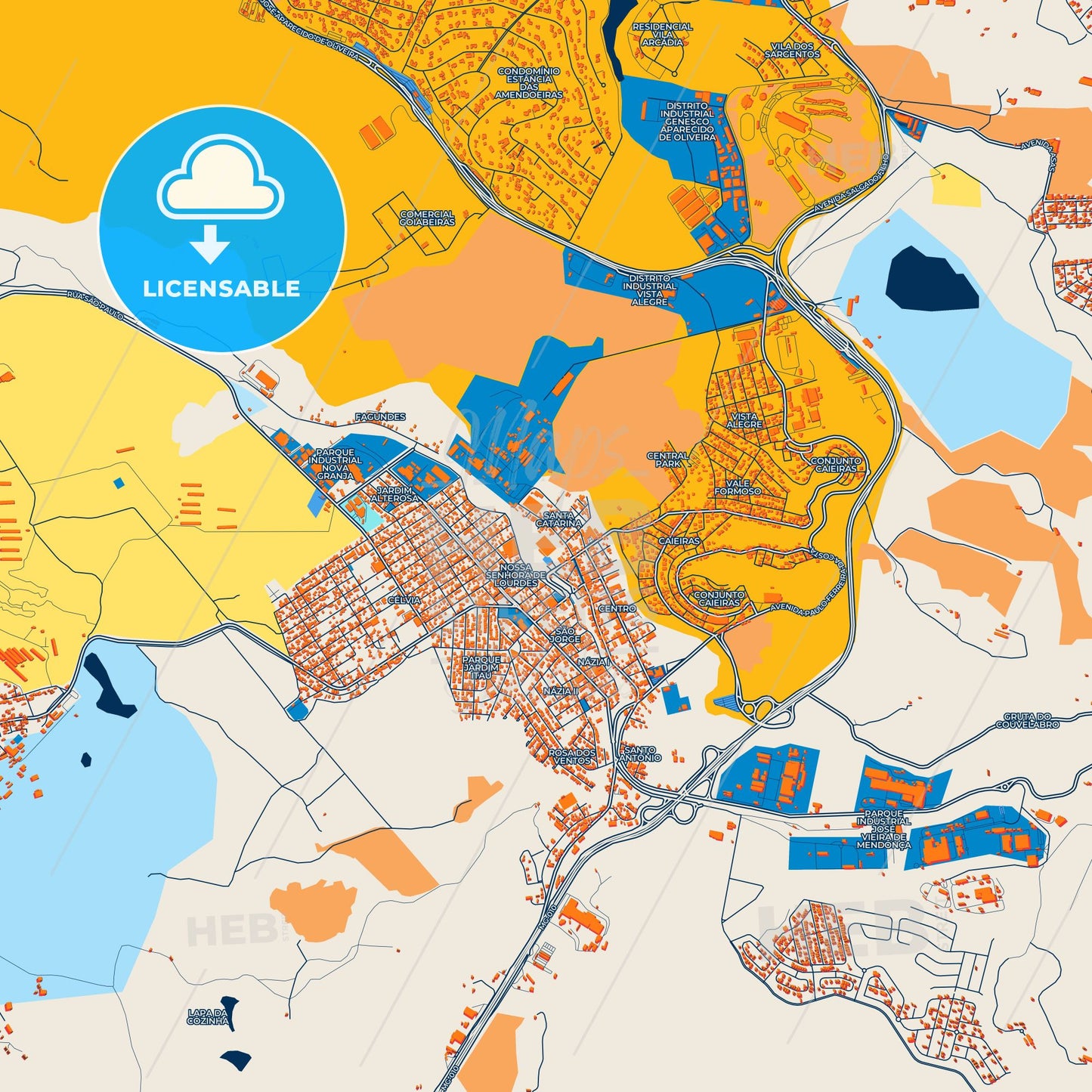 Colorful Vespasiano Street Map with Labels and Buildings