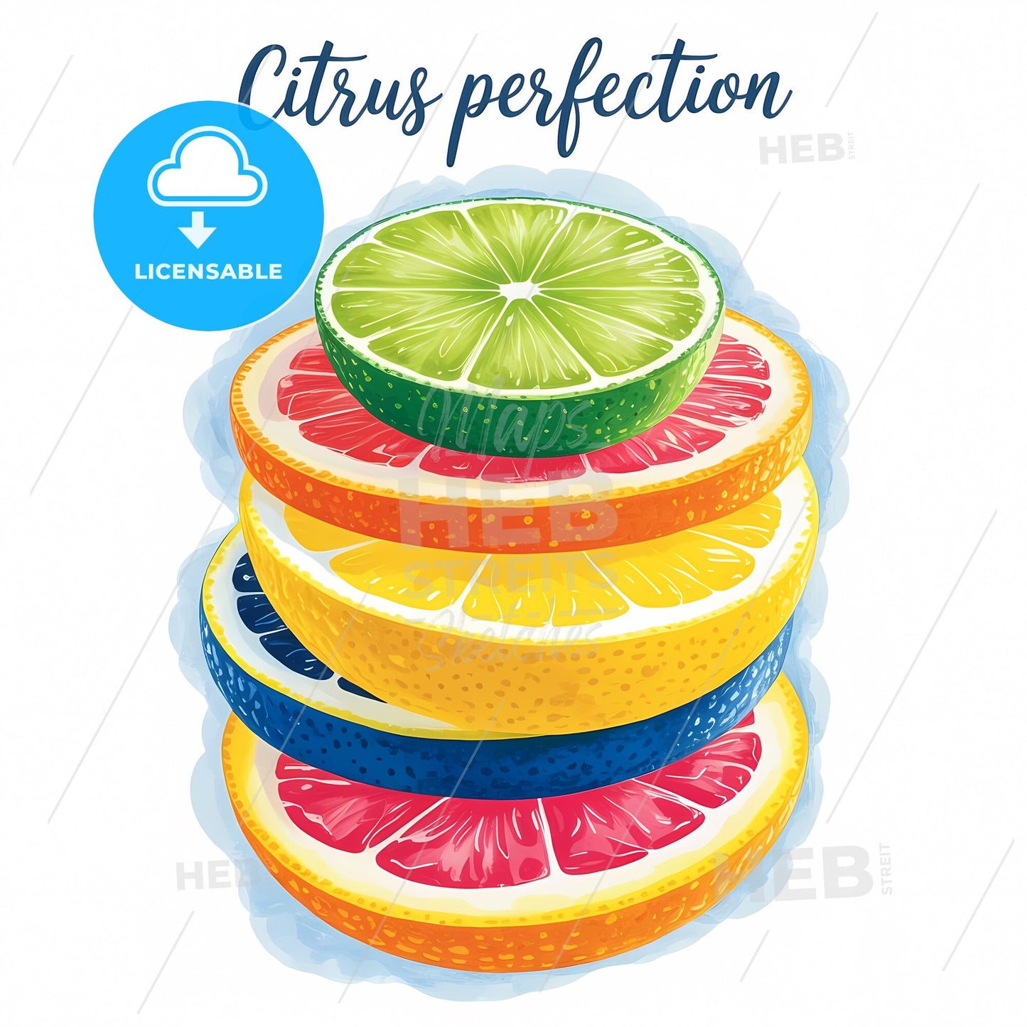 Vibrant Citrus Harmony: A Minimalist Stacked Fruit Delight