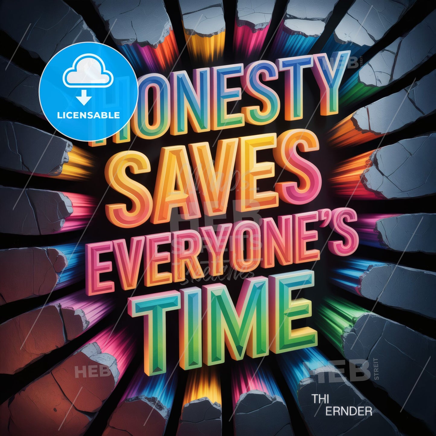 Vibrant Motivational Poster: Honesty Saves Everyone’s Time in Dynamic Colorful Design