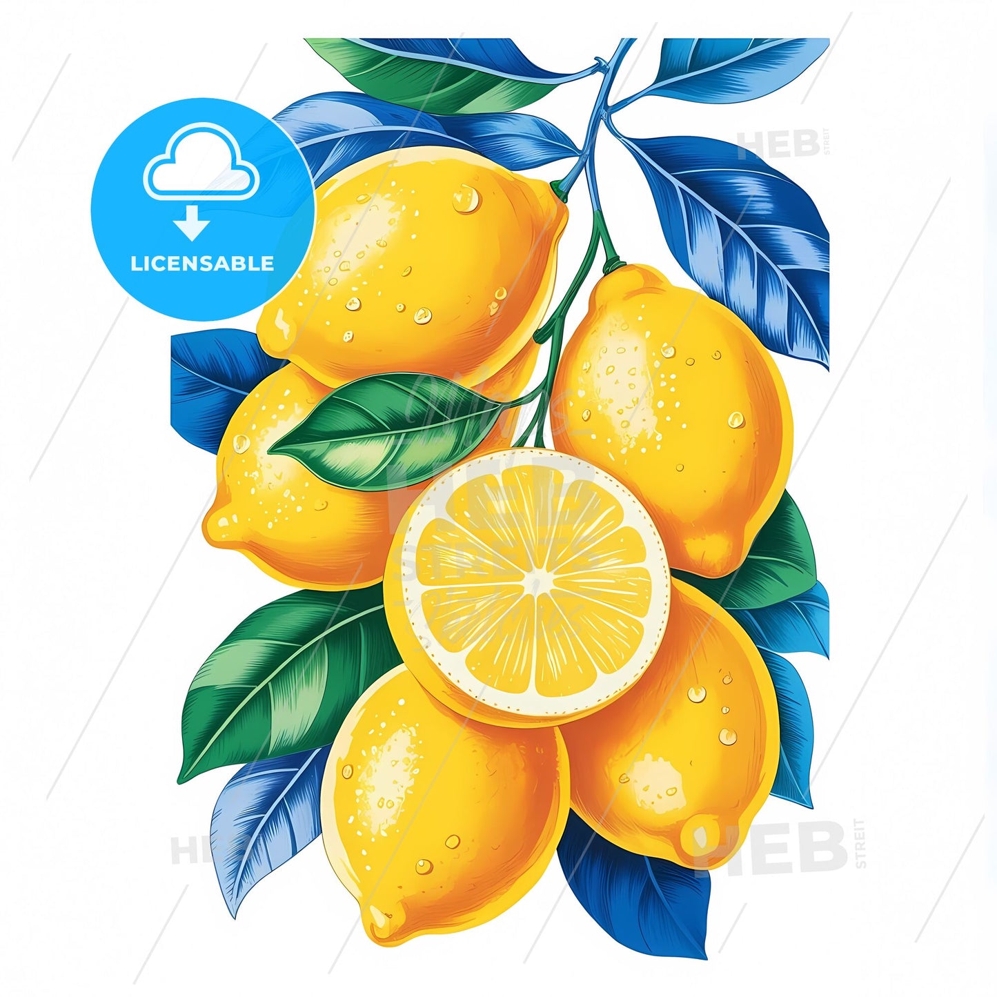 Vibrant Lemon Symphony: A Modern Botanical Delight