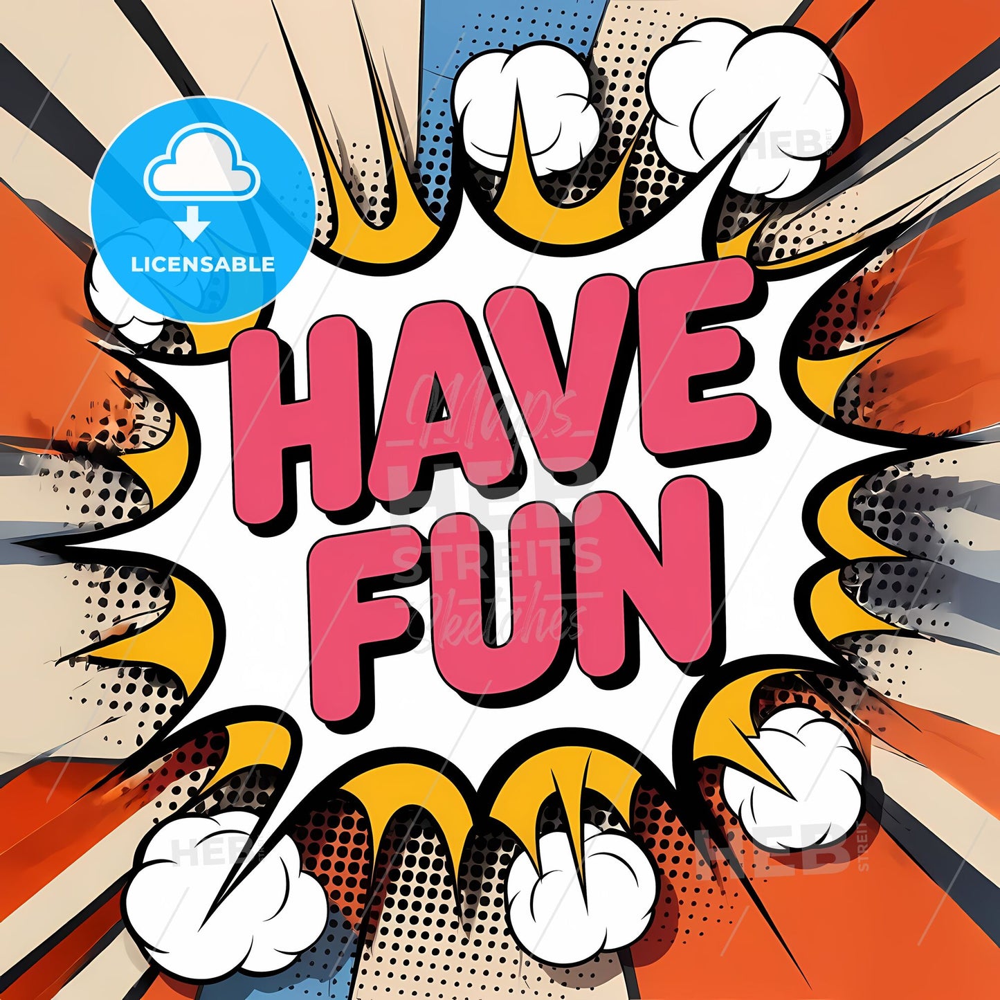 Vibrant Pop Art Speech Bubble: Fun Unleashed in Bold Colors!