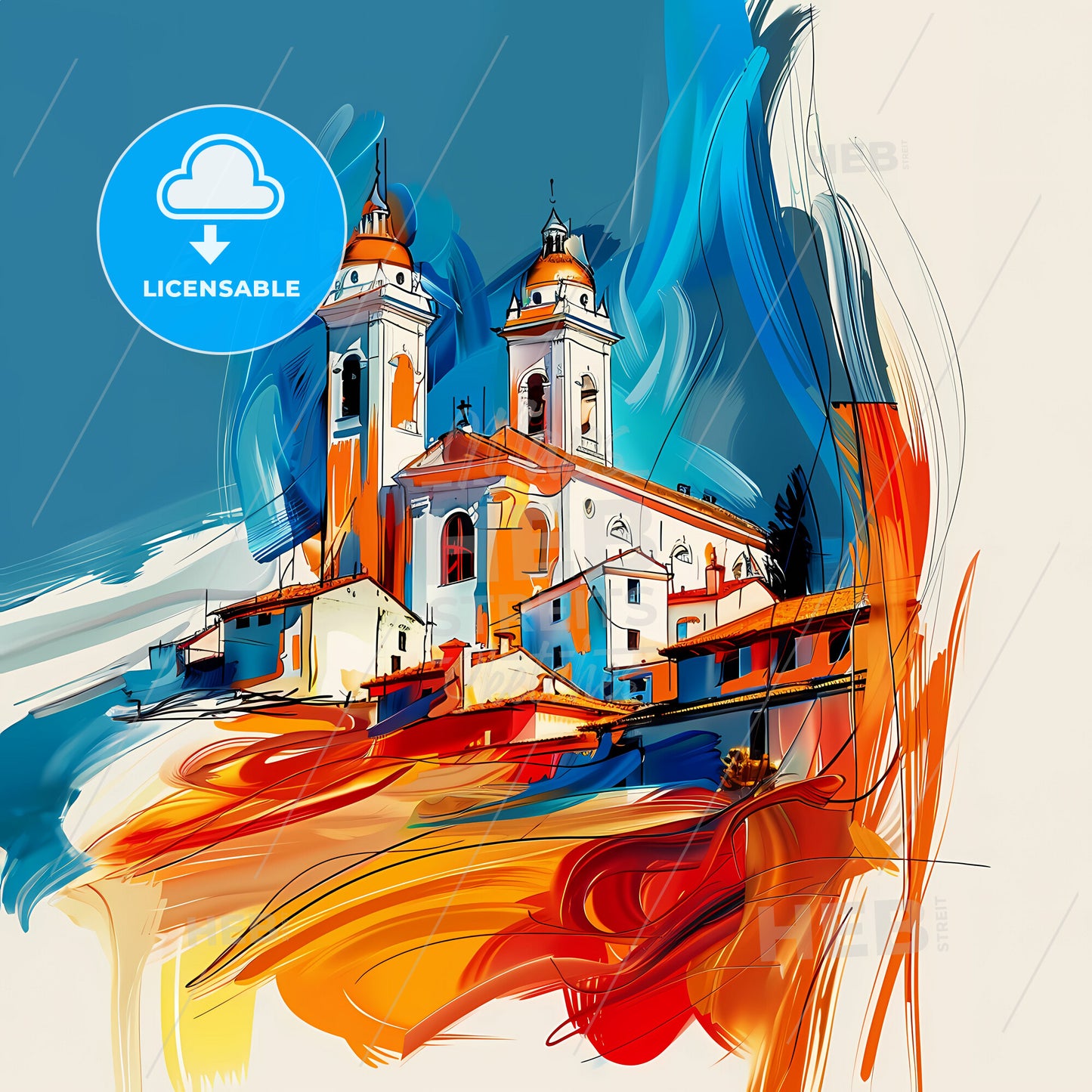 Vibrant Victorville, California - A Painting Of A Church