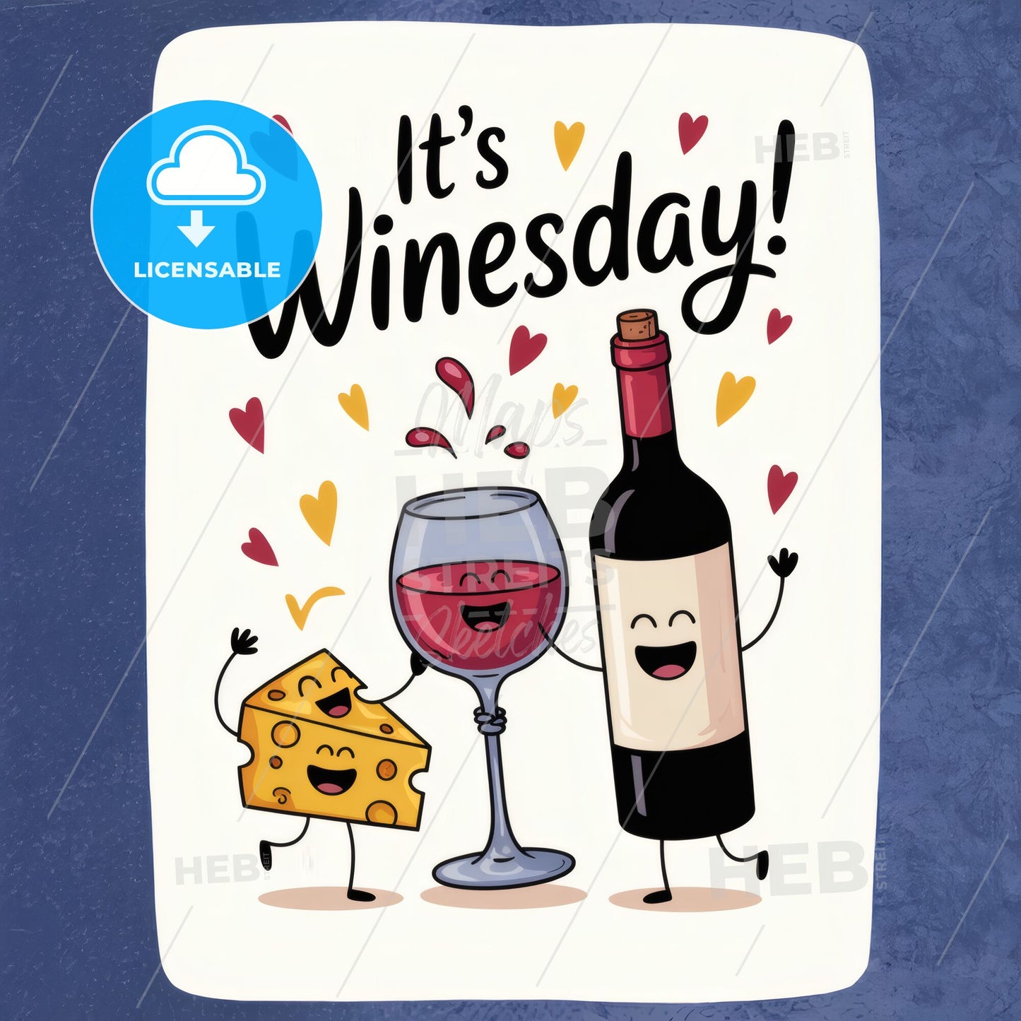 Whimsical Wine Wednesday: Playful Dance of Wine Bottle, Cheese, and Glass Art