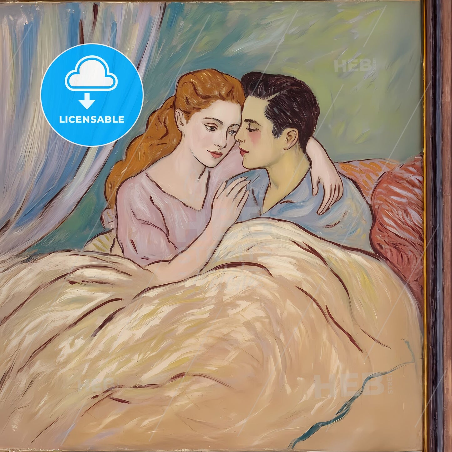 Whispers of Affection: A Dreamy Embrace in Soft Hues