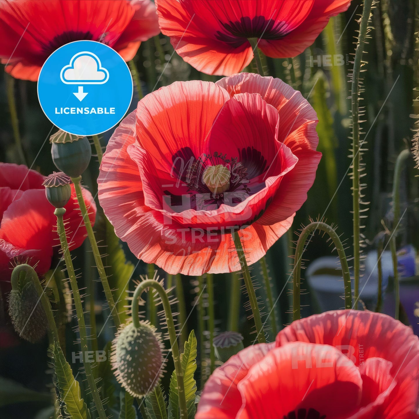 Whispers of Bloom: Luminous Red Poppies in Dreamy Bokeh Elegance