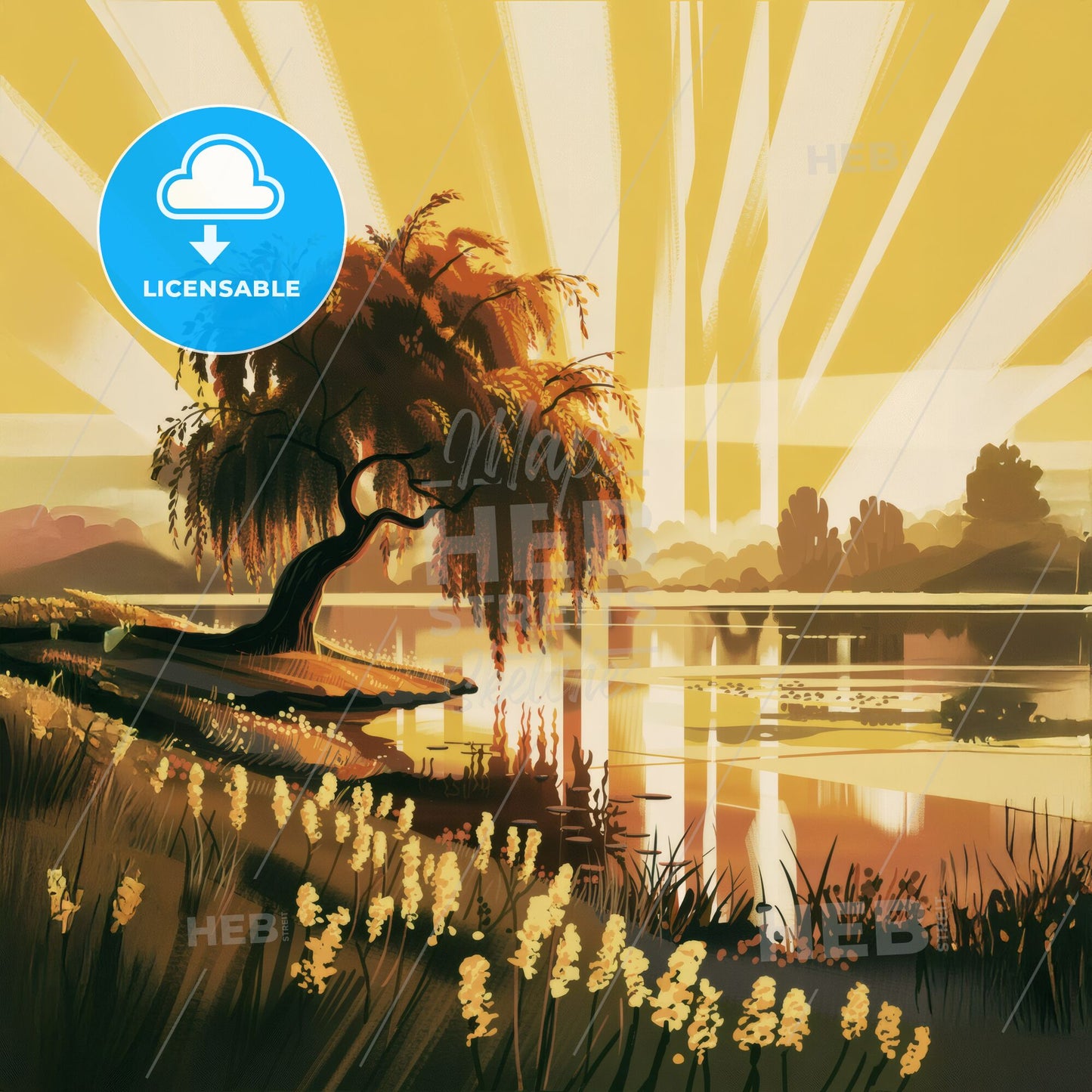 Whispers of Light: Ethereal Misty Landscape at Golden Hour - Limited Edition Print