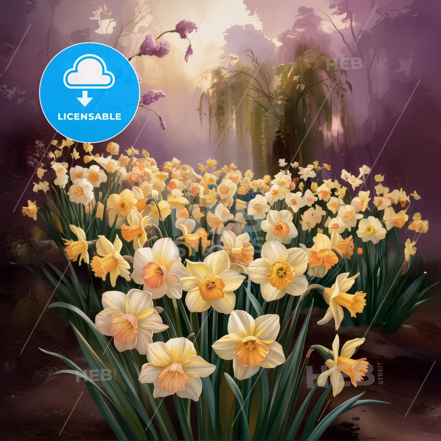 Whispers of Spring: Ethereal Daffodils in Pastel Dreams
