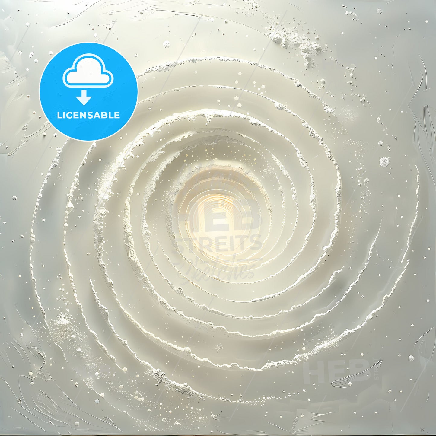 Abstract White Swirly Spiral Starry Night Art Glass Surface Painting Focus