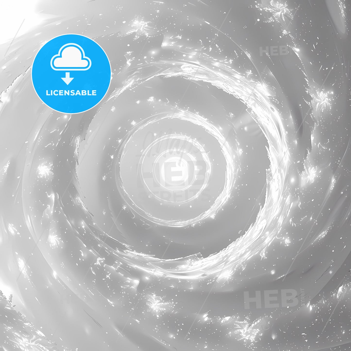 Luminescent Cosmic Spirals Converge in White Symphony